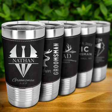 Custom engrave20oz Leatherette Tumbler Perfect for Best Man and Groomsman Gift